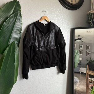 Forever 21 | Black Hooded Zip-Up Jacket | Lightweight Windbreaker